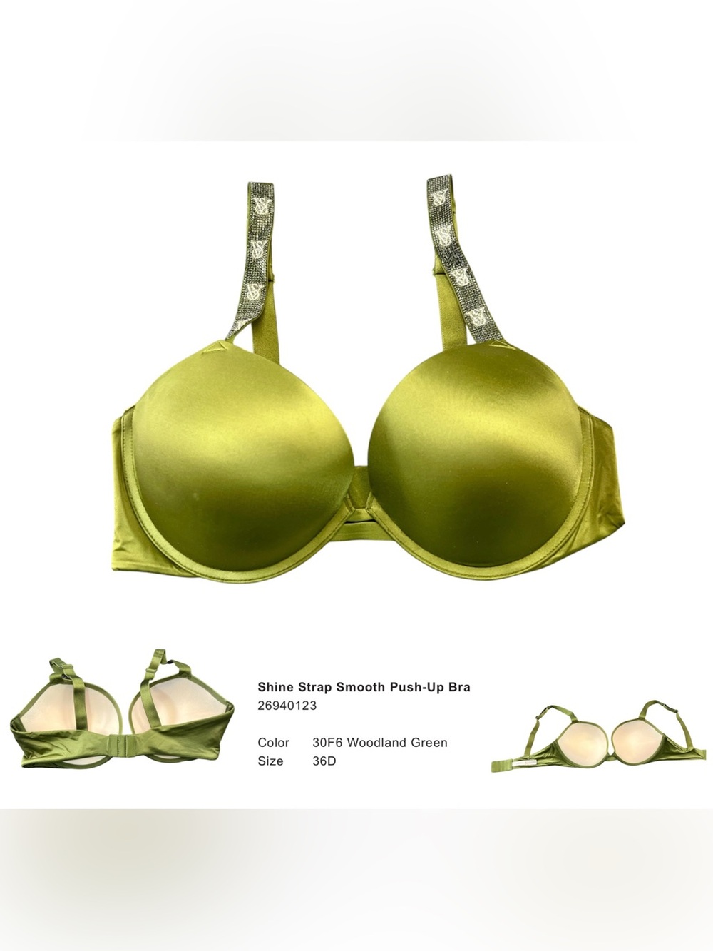 Victoria's Secret Shine Strap Push-Up Bra - Woodland Green - 36D